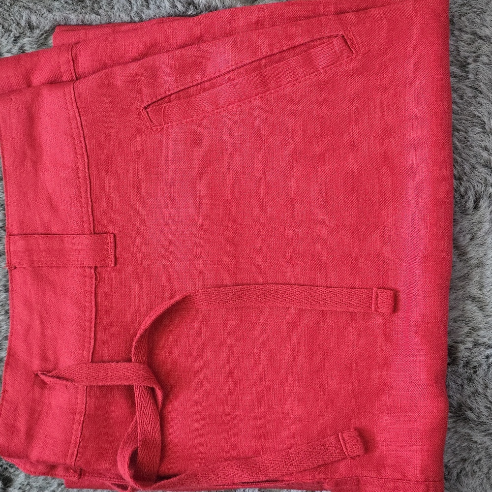 Autograph Mini Linen Cargo Pencil Skirt Red 12